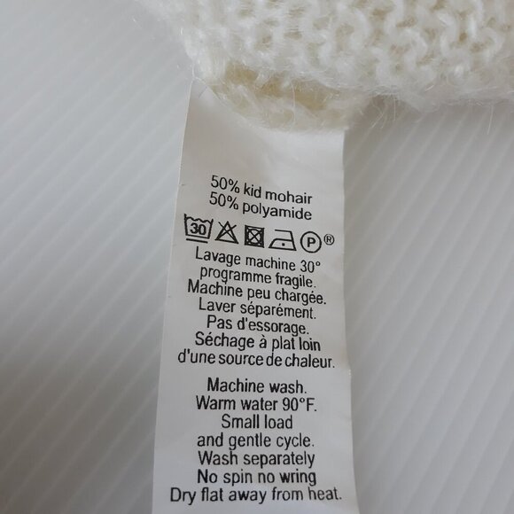 Maison Montagut The Ô Brand Mohair Blend Longline Cardigan Sweater S Ivory - Picture 7 of 7